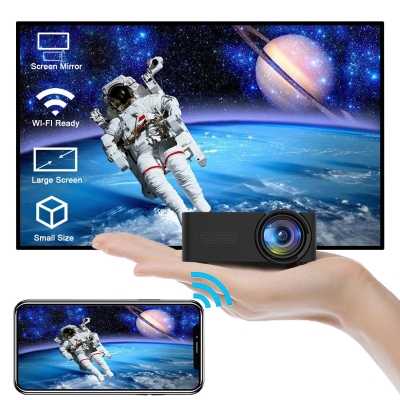 YT100 Mini Wifi Smart Portable Outdoor Projector Full HD1080P Office Home Theater Movie Wireless Same Screen Projector COD [2003672]