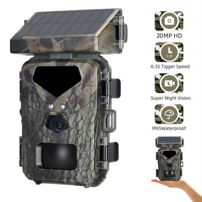 Mini700 Outdoor Solar Wild Camera 20MP 1080P HD Wild Animal Detect Trail Camera Monitoring Infrared Sensing Night Vision COD [2004148]