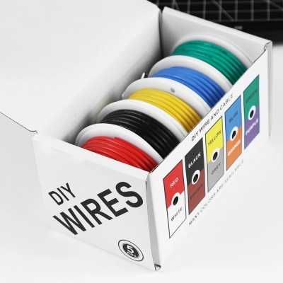 Flexible Silicone Wire and Cable 5 Colors in a Box Mixed Wire Tinned DIY High Quality Pure Copper Line 20AWG/22AWG/24AWG/26AWG/28AWG COD [1964223]