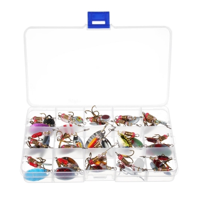 ZANLURE 30pcs/lot Colorful Tront Spoon Metal Fishing Lure Spinner Bait Bass Tackle With Box COD [1204145]