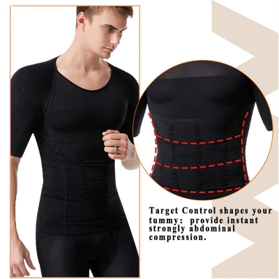 Men Body Shaper Slimming Sport Vest Seamless Corset Shirt for Gym Workout Running Exercise Fitness COD [2006573]