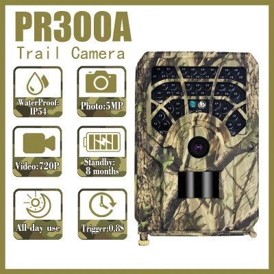 PR300A 720P Wildlife Trail Camera 46Pcs Infrared Beam 0.8s Hunting Camera Night Vision 12Degrees Photo Trap Wildlife Trail Thermal Imager Video Camera CO [1987967]