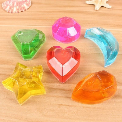 6PCS Crystal Slime Diamond Star Heart Moon Simulated Mud Jelly Plasticine Stress Relief Gift Toy COD [1238034]