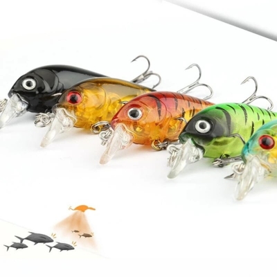 8Pcs Rush Sale Fishing Tackle Retail High-Quality Fishing Lure 4.5mm 4g Crankbait Plastic Doubel Hooks For Pike and Bass Fishing Bait COD [1985859]