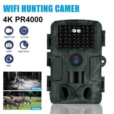 PR4000 WIFI Hunting Trail Cameras 32MP 1080P Resolution 4K HD Video 2.0 inch Screen IP66 Waterproof 20m PIR Sensing Infrared Night Vision Distance Outdoors Nature Adventure Photography [2006739]