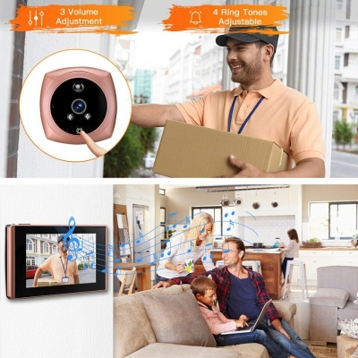 4.5 inch Peephole Video Doorbell Door Camera Viewer with LCD Screen Display Wide Angle Cat Eye Motion Detection Visitor Record Ring Visual Door Bell COD [1993742]