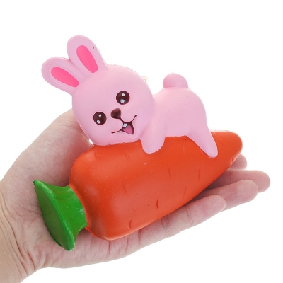 YunXin Squishy Rabbit Bunny Holding Carrot 13cm Slow Rising With Packaging Collection Gift Decor Toy COD [1221555]