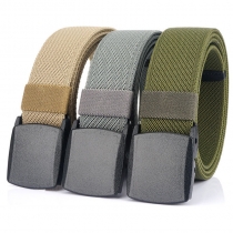 TUSHI 120cm Tactical Nylon Belt Adjustable Wear-resistant Lightweight Waist Belt Buckle Canvas Belt Casual Sports Belts for Outdoor Men Women COD