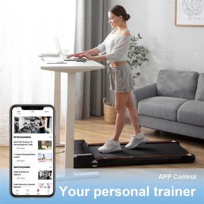 [USA Direct] FYC JK30F-9 Under Desk Treadmill 2.5HP Power Motor 6km/h Max Speed 100KG Weigh Capacity APP Control bluetooth Music LED Display Installation-free Running Fitness for Home Gym Workouts [1996775]