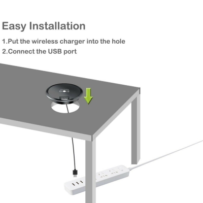 Embedded Wireless Charging Smart Socket Office Furniture Seat Gaming Table Accessories for Apple Android COD [1787358]