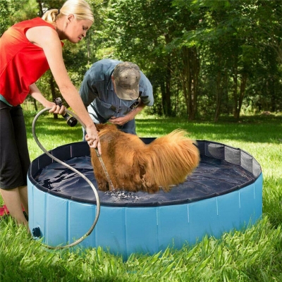 120x30cm Large Capacity Dog Pet Bathing Tub Bath Bucket Folding Basin Shower Room Kids Swimming Pool Tub COD [1693850]