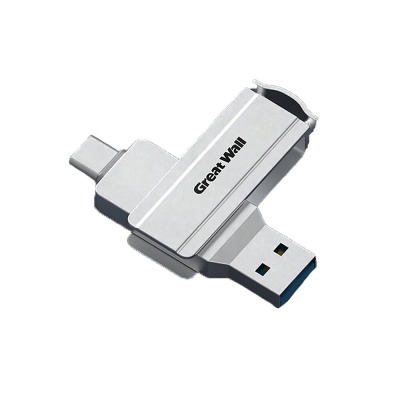 Great Wall U306 Type-C&USB3.1 Flash Drive Dual Metal Interface 360° Rotation A+ Chip 32G/64G/128G/256G Portable Memory U Disk for Phone Tablet TV COD [1978415]