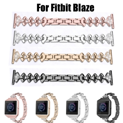 Bakeey Replacement Stainless steel Watch Band Small Fan-shaped Crystal with Watch Frame for Fitbit Blaze Smart Watch COD [1539789]