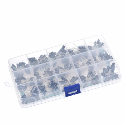 200PCS 15 Values 0.1UF-220UF In-line Electrolytic Capacitor Assortment Kit 10V 16V 25V 50V COD [1980163]