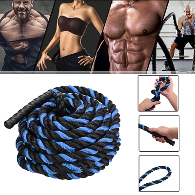 Power Guidance Battle Rope 25/38 MM Wide Polyester 9M/12M/15M/ Long Exercise Vibration Ropes Gym Muscle Building Ropes COD [1938953]