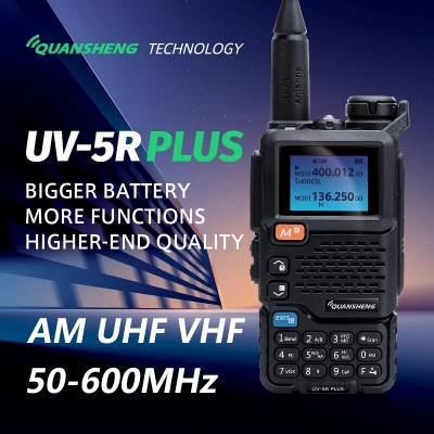 Quansheng UV-5R PLUS Walkie Talkie 5W Air Band Radio Charge UHF VHF DTMF FM Scrambler NOAA Wireless Frequency Two Way CB Radio COD [2009655]