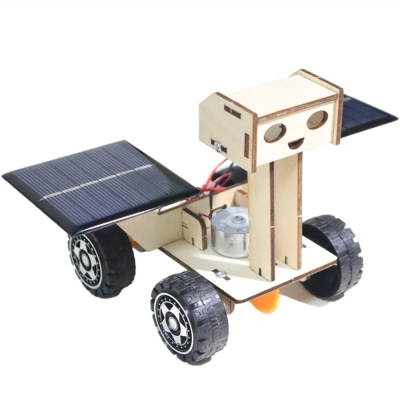 DIY Solar Lunar Rover Car Educational Toy Wooden Kit Solar-Energy Powered Kids Students Children Science COD [1999073]