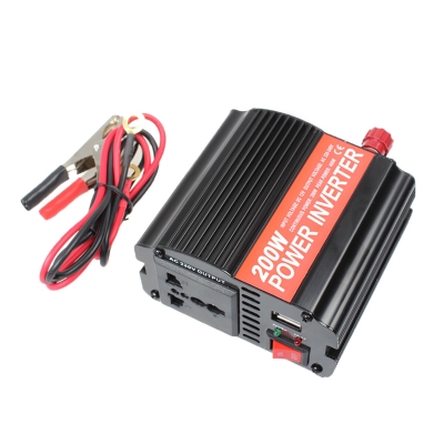 200W Car Inverter Al-Mg Alloy USB 5V/3.1A 12V to 110V Peak 300W Travel Essential for US Japan COD [1995309]