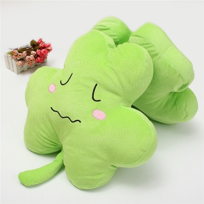 1PC 40cm Cute Clover Shamrock Soft Stuffed Plush Toy Happy Love Ornament Soft Doll COD [1071248]