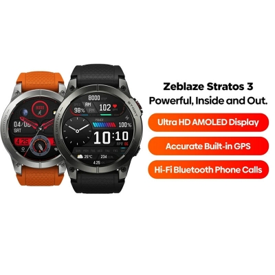 [Flagship 2023] Zeblaze Stratos 3 Premium GPS Smart Watch 1.43 inch Ultra 466*466 Pixels HD AMOLED Display Built-in GPS Hi-Fi Bluetooth Phone Calls BT5.3 IP68 Waterproof Smart Watch [1990873]