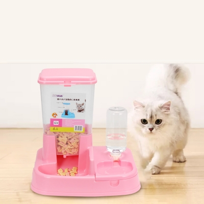 2 In 1 Large Automatic Pet Dog Cat Puppy Food Water Dish Bowl Dispenser Feeder COD [1692865]