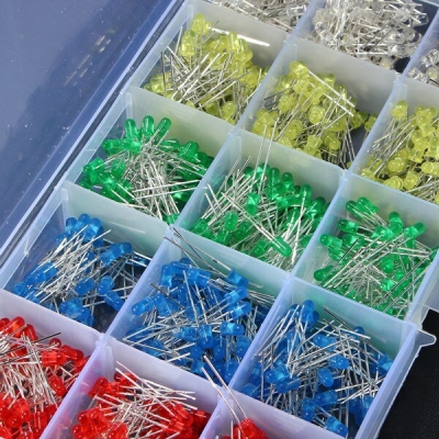 750 Pcs 3mm LED Diode Yellow Red Blue Green White Assortment Light DIY Kit COD [1122409]