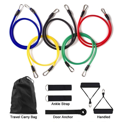 14Pcs TPE Resistance Bands Pull Rope Indoor Portable Fitness Equipment Arm Waist Leg Chest Trainer Exercise Tools COD [1994596]