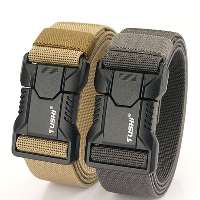 TUSHI 125cm Tactical Nylon Belt Adjustable Quick Release Wear-resistant Lightweight Waist Belt Aluminum Alloy Buckle Canvas Belt Casual Sports Belts for Outdoor Men Women [2008324]