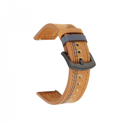 Bakeey 18/20/22/24mm Width Universal First-Layer Genuine Leather Watch Band Strap Replacement for Samsung Galaxy Watch 3 COD [1747090]