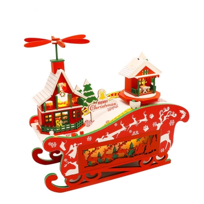 Hongda M908 Fantasy Christmas Night DIY Assembly Cottage Piggy Bank Doll House with Music and LED Light COD [1583480]