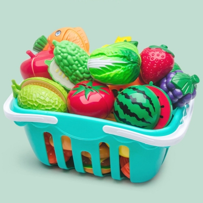 Plastic Food Toy DIY Cake Cutting Fruit Vegetable Pretend Play Toys Kids Children Educational Gift COD [2006354]