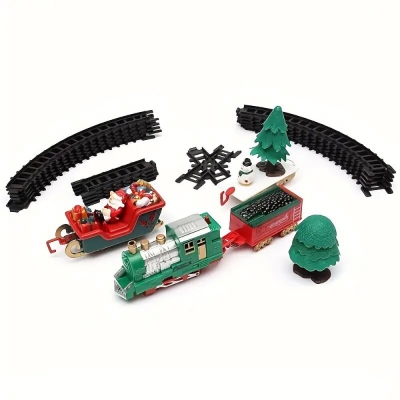 22pcs Train Toy Electric Christmas Theme Dreamy Music Track Set Children Environmental Protection Trains Toys Gifts COD [2001749]