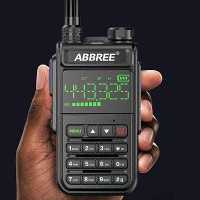 ABBREE AR-518 Full Bands Walkie Talkie 128 Channels LCD Color Screen Two Way Radio Air Band DTMF SOS Emergency Function COD [1941360]