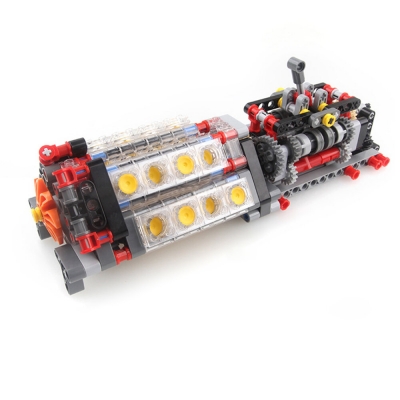 Mechanical Group V16 Cylinder Engine matched 6 Speed Gearbox MOC Building Bricks Parts Pack Blocks Model DIY Education Toys Gift COD [2007218]