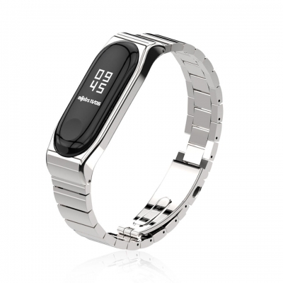 Mijobs Anti-lost Metal Pro Strap Simple Design Watch Band Full Steel Watch Strap for Xiaomi Mi Band3 Non-original COD [1371102]