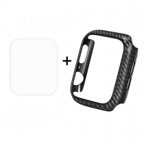 Enkay Carbon Fiber Watch Cover+3D Curved Edge Hot Bending Watch Screen Protector For Apple Watch Series 4 40mm COD