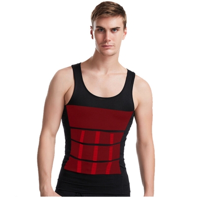 Stretch Shapewear Men\'s Quick Dry Sweat-wicking Tummy Shaping Zipper Corset Sport Vest for Gym Workout Running Exercise Fitness COD [2006556]