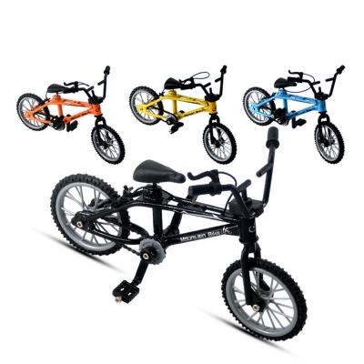 Mini Simulation Alloy Finger Bicycle Retro Double Pole Bicycle Model w/ Spare Tire Diecast Toys With Box Packaging COD [1534698]