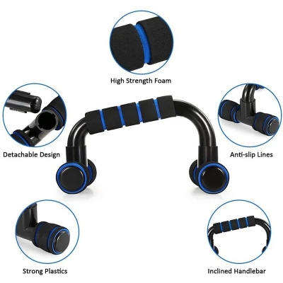 5-in-1 AB Wheel Roller Kit with Push-Up Bar Jump Rope Hand Gripper and Knee Pad Muscle Strength for Gym Home Workout COD [2005900]