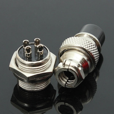 5Pcs GX16-4 4-Pin 16mm Aviation Pug Male and Female Panel Metal Connector COD [1064050]