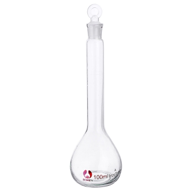 10/25/50/100/250ML Transparent Glass Volumetric Flask With Stopper Lab Glassware Kit COD [1431392]