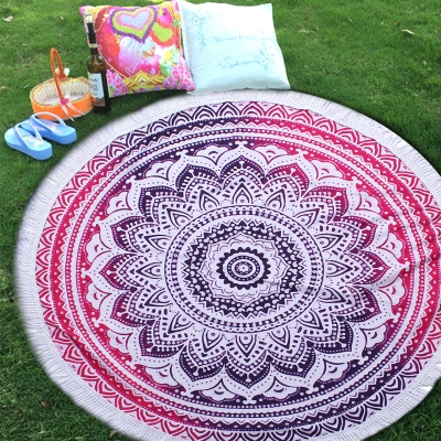 1M/1.5M Round Beach Towel Tassel Tapestry Yoga Mats Blankets Home Fitness Decoration Accessories COD [1678169]