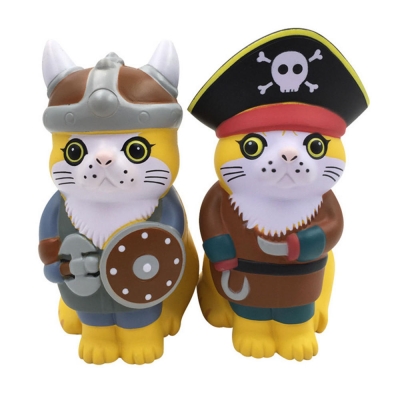 SquishyFun Squishy Viking Pirate Cat Kitten Cosplay 13.5*9*7CM Licensed Slow Rising With Packaging COD [1351717]