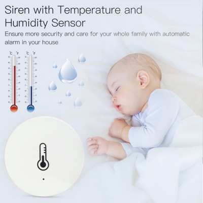 Tuya ZIGBE Temperature and Humidity Sensor with Siren Intelligent APP Remote Control Thermometer Hygrometer Detector COD [1975989]