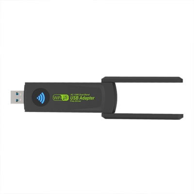 1300Mbps 2.4G/5G Dual Band USB3.0 WiFi Adapter Wifi Dongle USB Network Card Free Driver with External High Gain Dual Antenna for PC Laptop Computer COD [1983634]