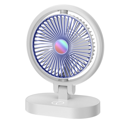 Folding Small Fan Portable Home Mute USB Desktop Charging Three Level Atmosphere Night Light Small Electric Fan COD [1987710]